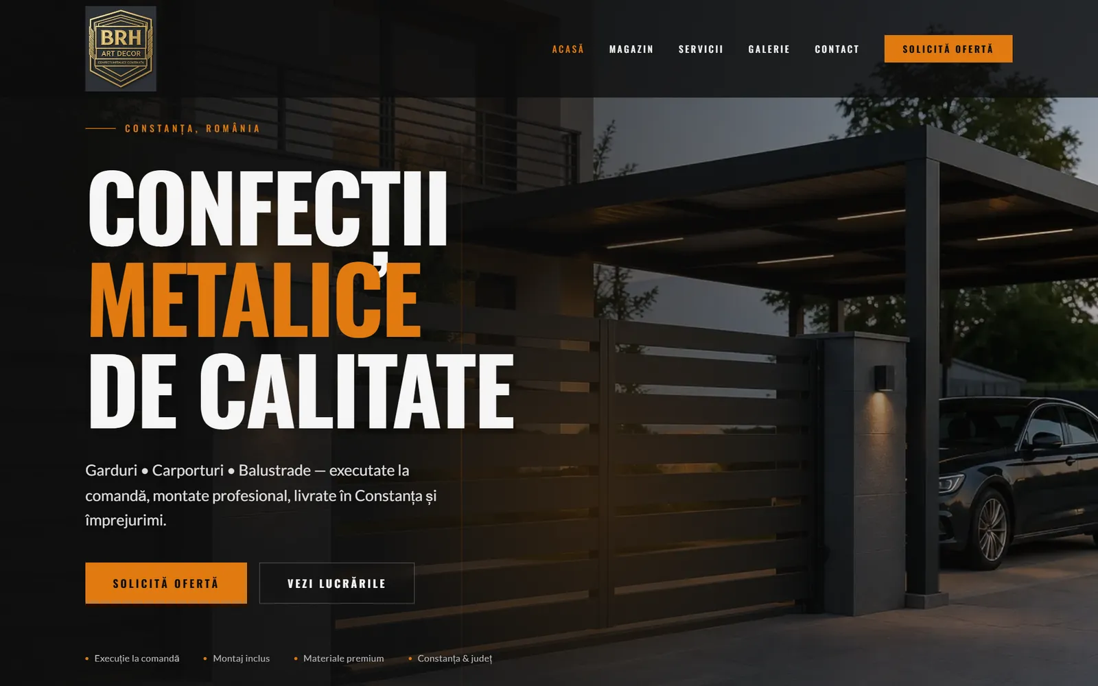 Site-ul Confecții Metalice Constanța, construit de noi, pe desktop